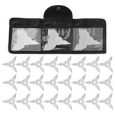 THROWFUN 9/18/24 Pack 9Cr17 stainless steel- 3.34''(length) 0.1''(thick) , throwing knives set  Full-Tang Throwing Set, with Nylon Sheath for Competition and Recreation Silvery Triangle Hollow Darts-FB-YF243-3